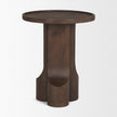 Mercana Cayson Dark Brown Sculptural Round Accent Table