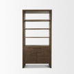 Mercana Belford 2-Door Open Dark Brown Oak Wood Shelving Unit