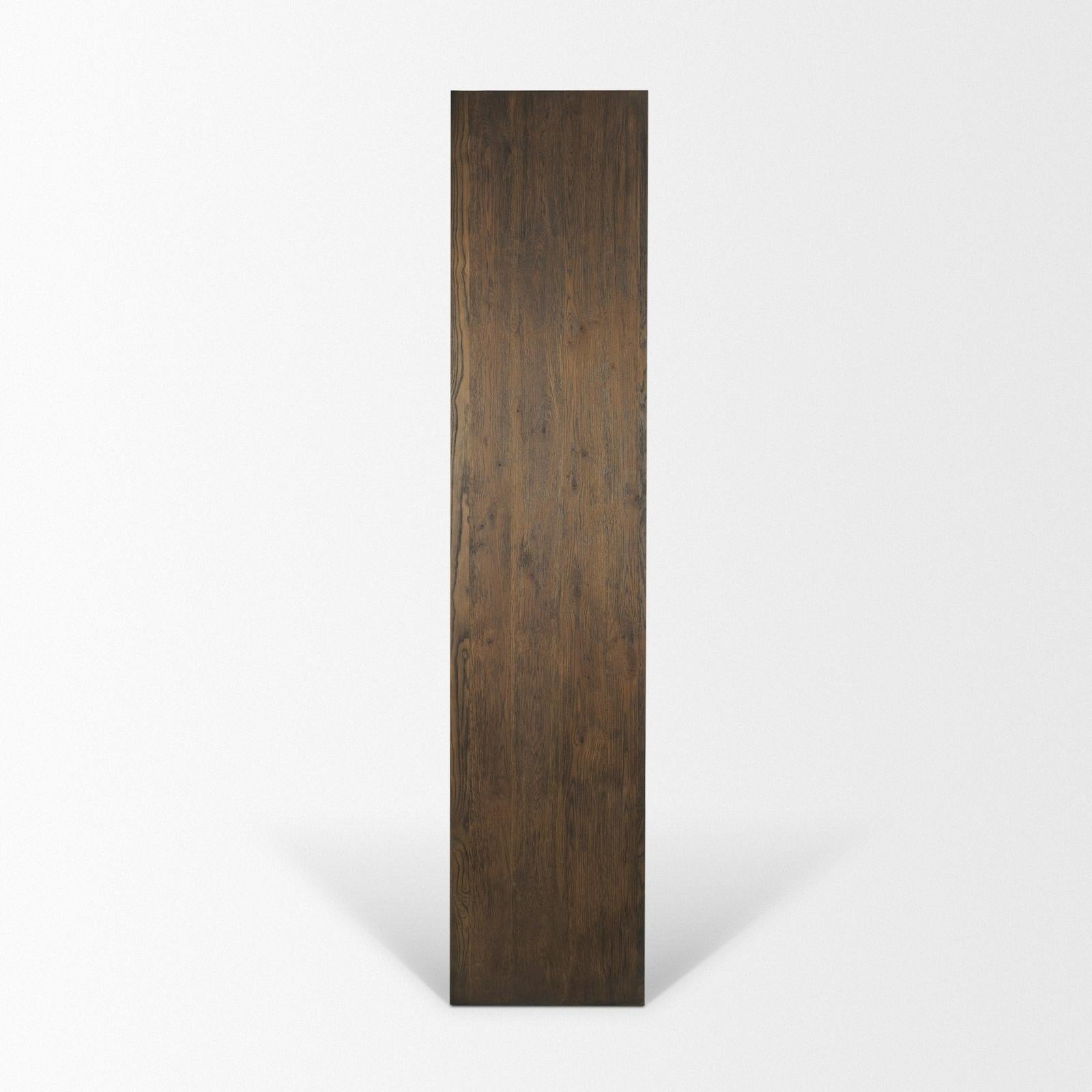 Mercana Belford 2-Door Open Dark Brown Oak Wood Shelving Unit