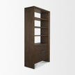 Mercana Belford 2-Door Open Dark Brown Oak Wood Shelving Unit