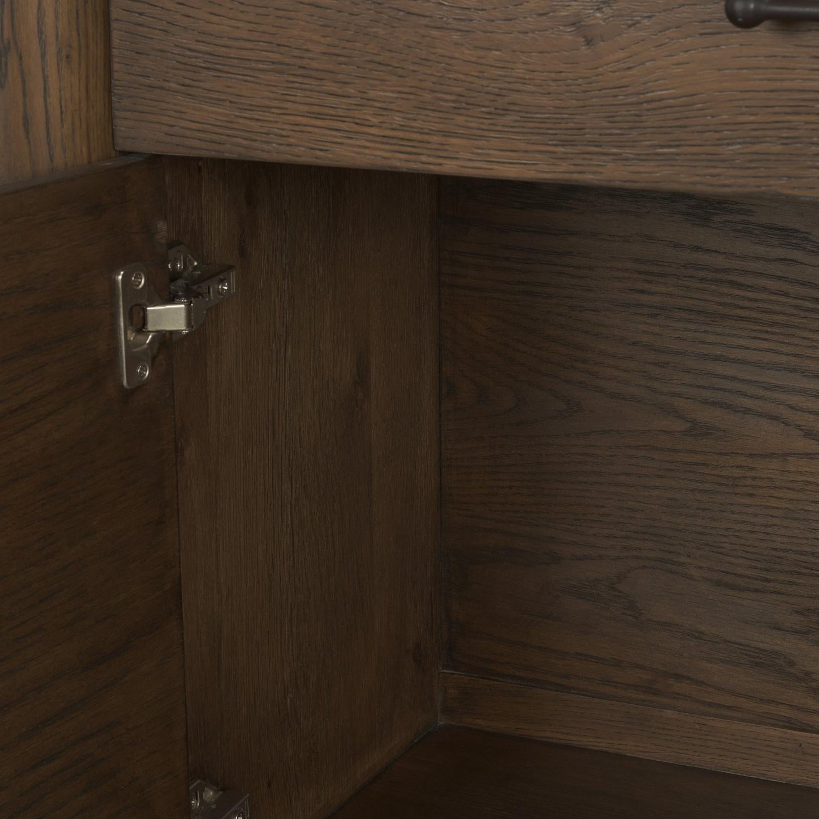 Mercana Belford 2-Door Open Dark Brown Oak Wood Shelving Unit