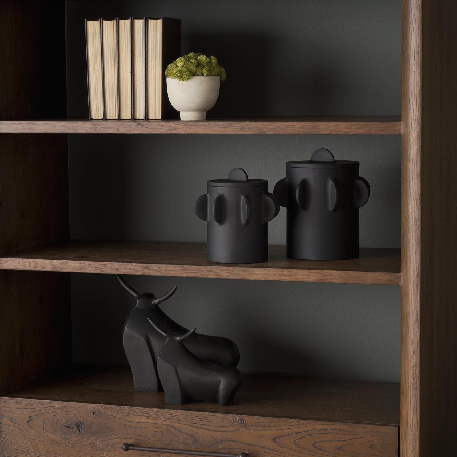 Mercana Deacon Metal Canister with Sculptural Handles