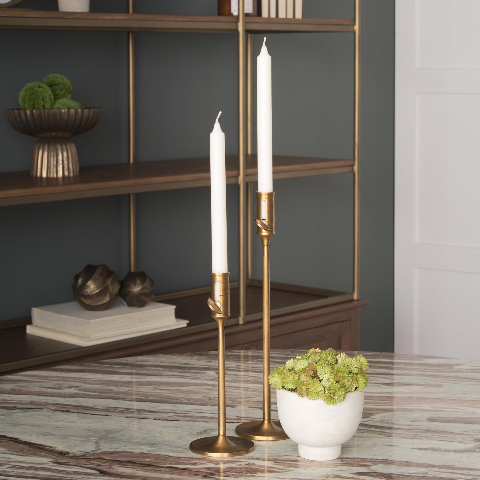 Mercana Chantria Solid Natural Brass Adjustable Taper Candle Holder