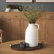 Mercana Jianna Oval Textured Antiqued Gold Metal Tray with Handles