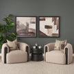 Mercana Kornelia Textured Mushroom Fabric Barrel Accent Chair