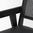 Mercana Reid Framed Black Cane Black Fabric Dining Armchair