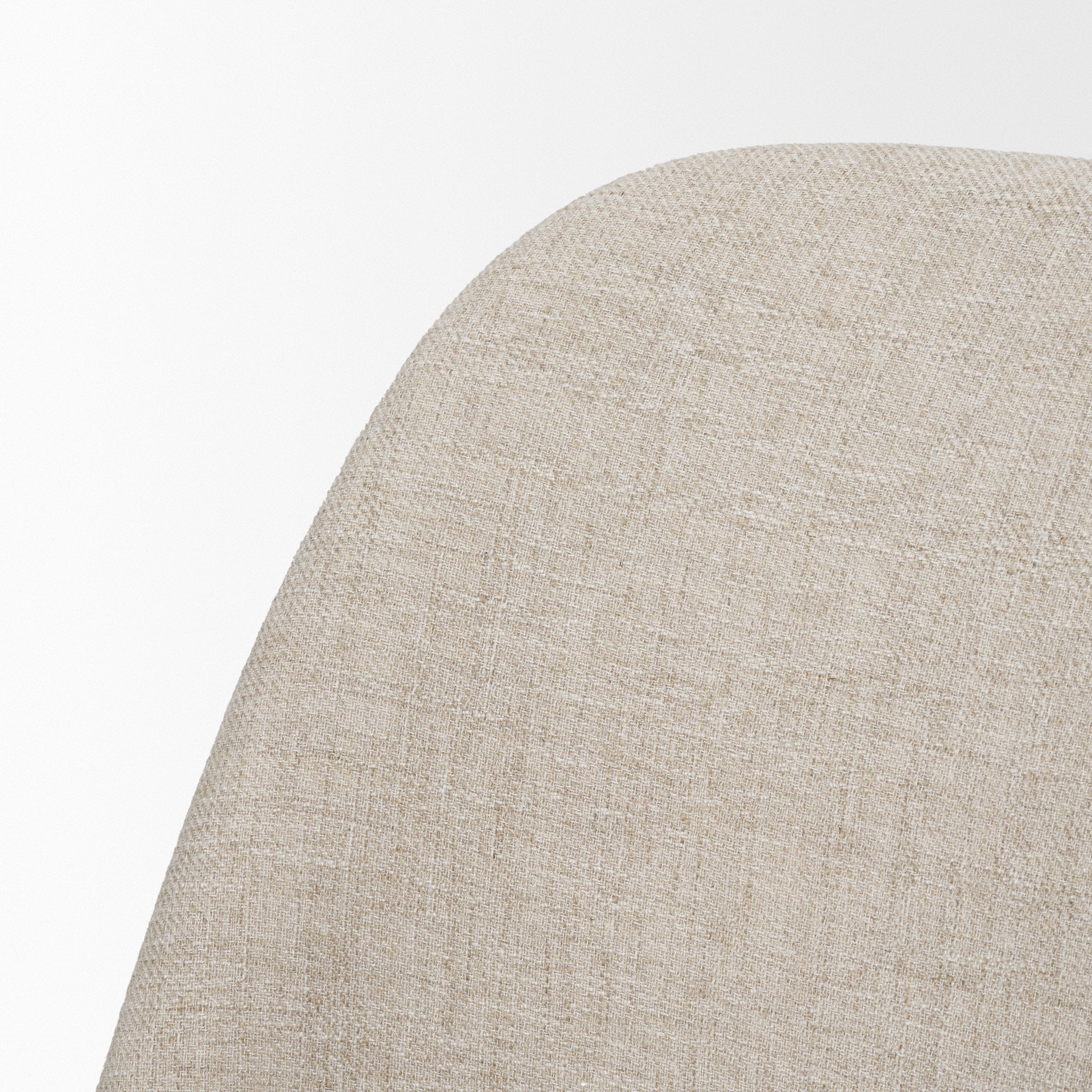 Mercana Abbie Curved Back Oatmeal Fabric Armless Dining Chair