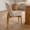 Mercana Abbie Curved Back Oatmeal Fabric Dining Side Chair