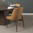 Mercana Abbie Slope Curved Back Tan Leather Dining Side Chair