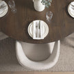 Mercana Terra Dark Brown Wood Round Fluted Dining Table