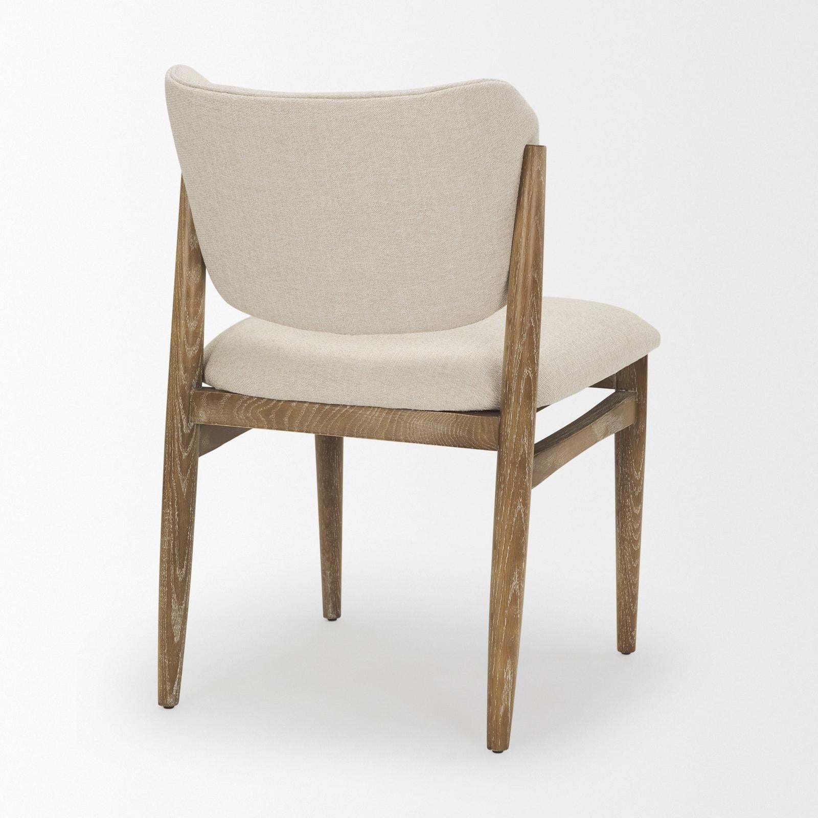 Mercana Cline Upholstered and Light Brown Wood Dining Chair