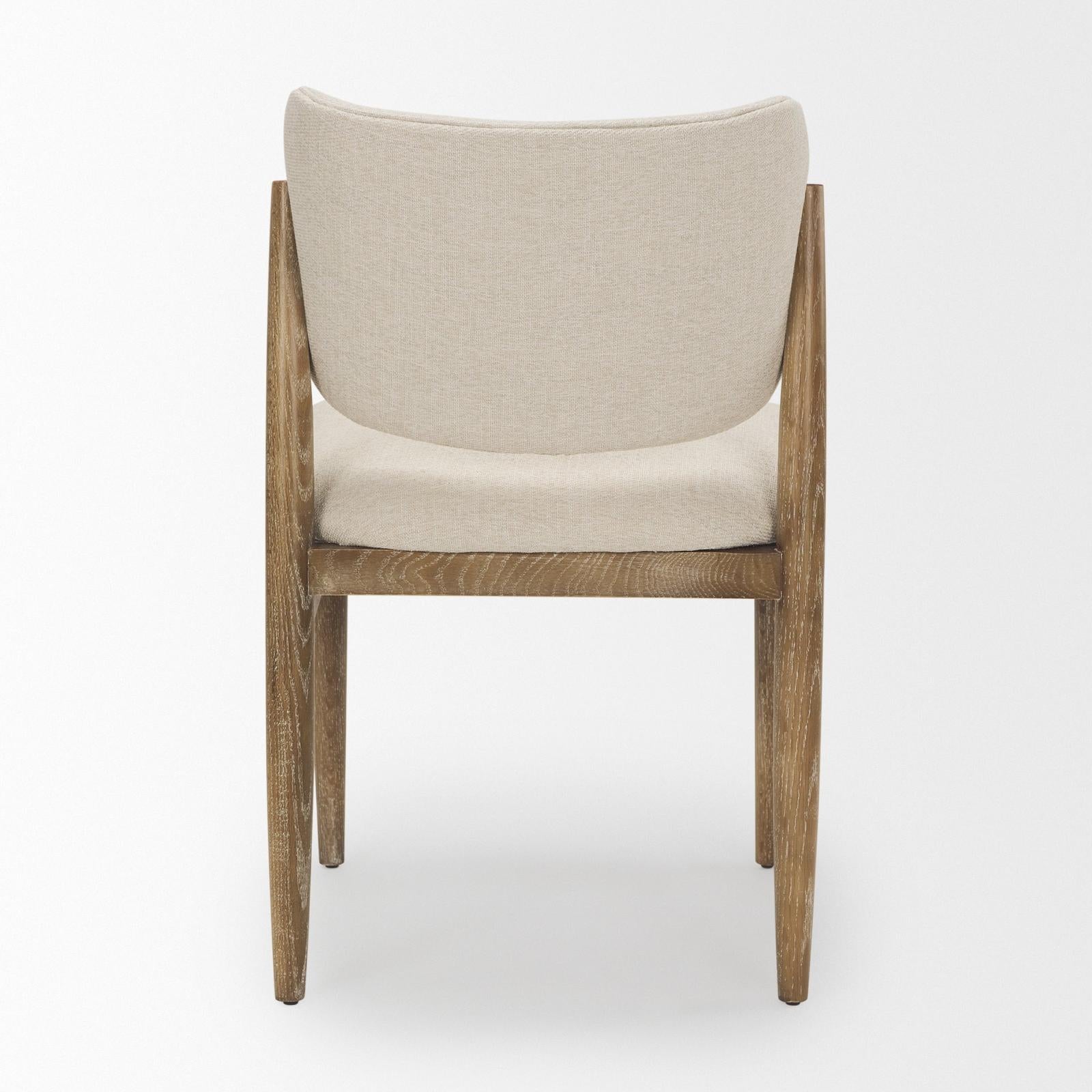Mercana Cline Upholstered and Light Brown Wood Dining Chair