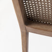 Mercana Clara Fabric Seat and Cane Back Armless Dining Chair