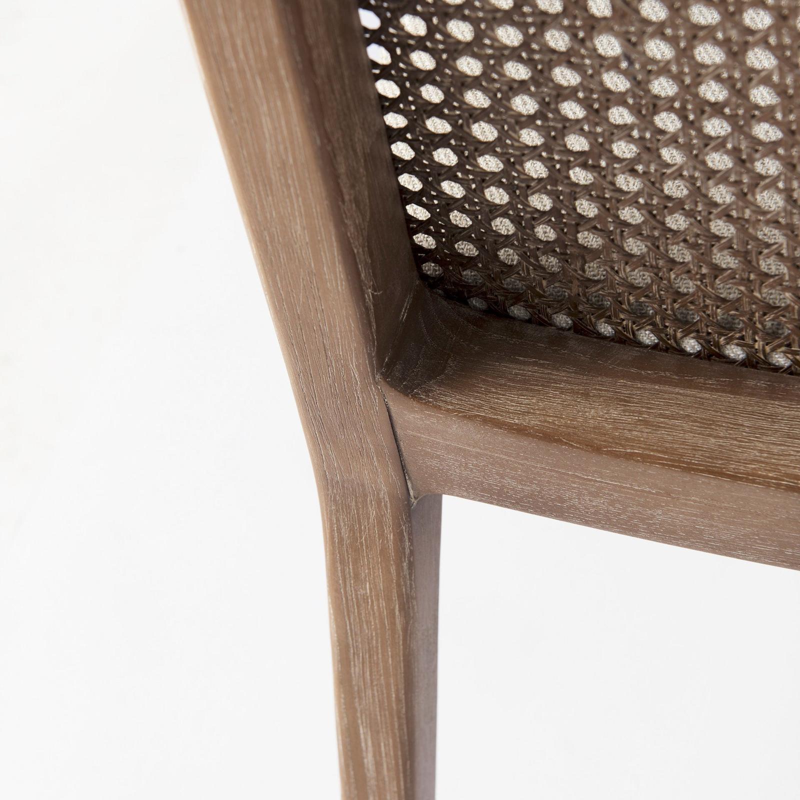 Mercana Clara Fabric Seat and Cane Back Armless Dining Chair