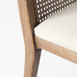 Mercana Clara Fabric Seat and Cane Back Armless Dining Chair