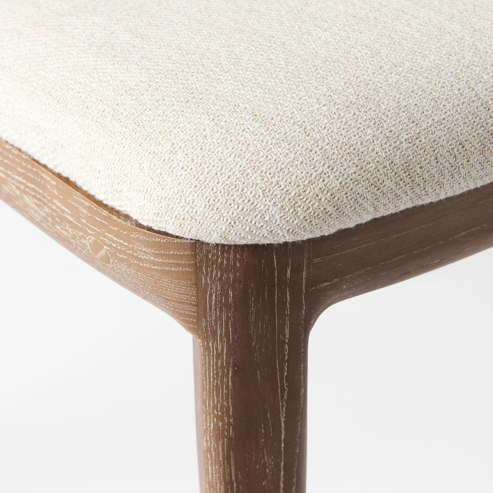 Mercana Clara Fabric Seat and Cane Back Armless Dining Chair