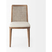 Mercana Clara Fabric Seat and Cane Back Armless Dining Chair