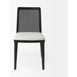 Mercana Clara Fabric Seat and Cane Back Armless Dining Chair