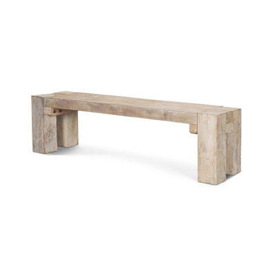 Mercana McArthur Whitewash Reclaimed Wood Bench