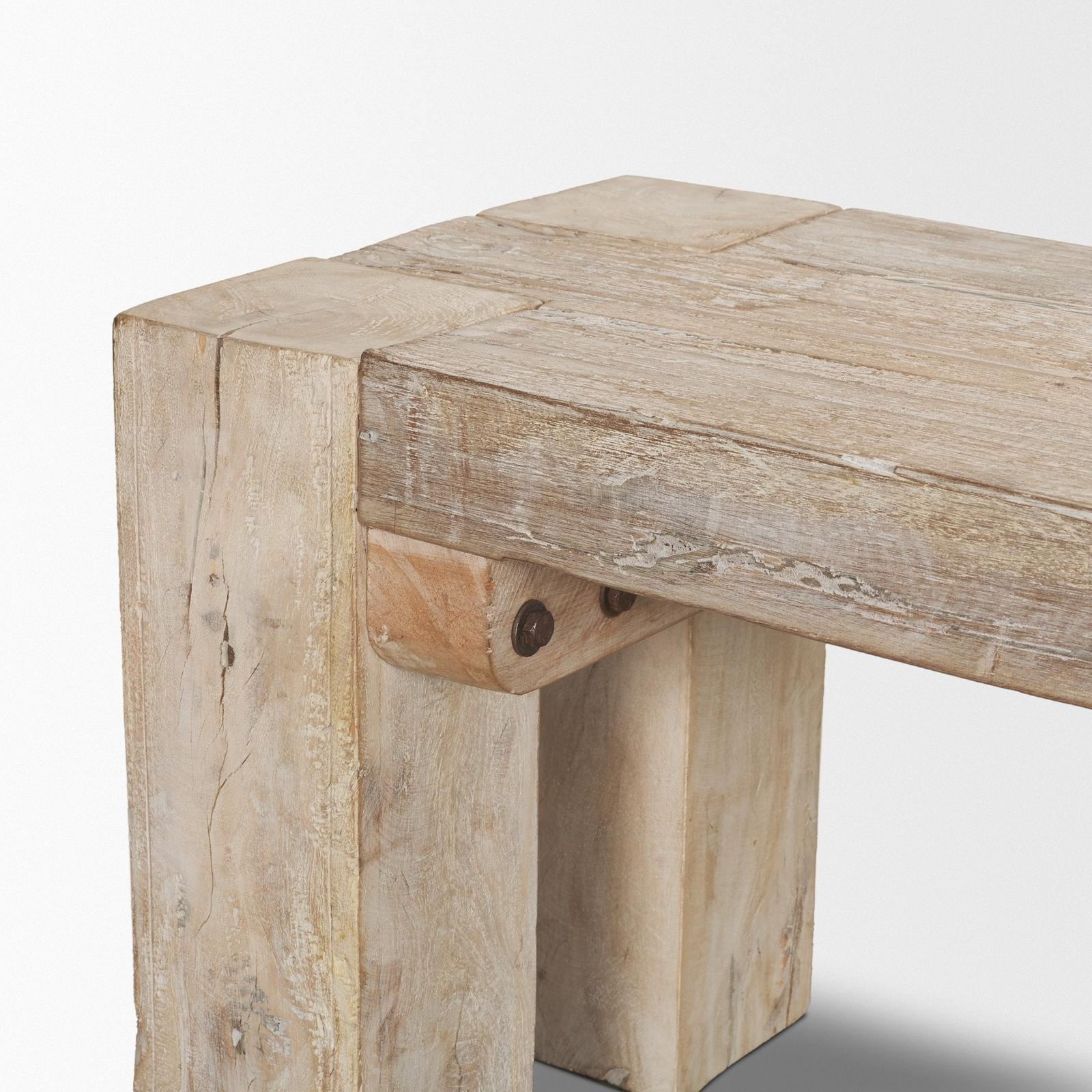 Mercana McArthur Whitewash Reclaimed Wood Bench TOP