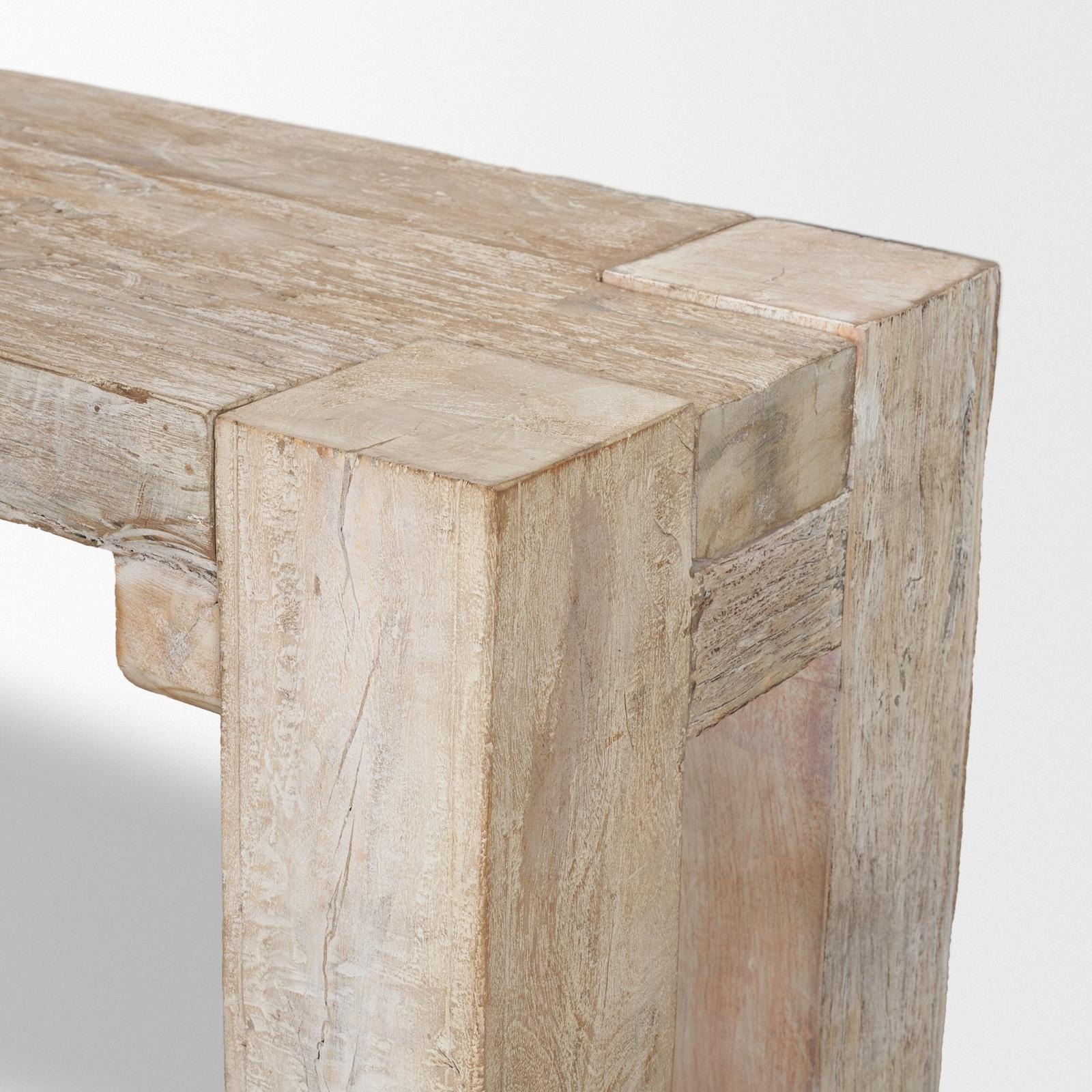 Mercana McArthur Whitewash Reclaimed Wood Bench TOP