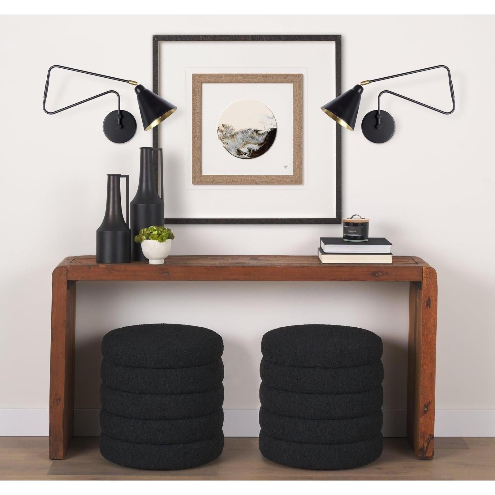 Mercana Cobalt Black Metal Cone Shaped Swivel Wall Sconce