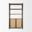 Mercana Bondi 2 Door Open Dark Brown Wood w/ Paper Rope Shelving Unit