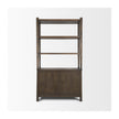 Mercana Bondi 2 Door Open Dark Brown Wood w/ Paper Rope Shelving Unit