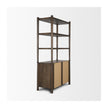 Mercana Bondi 2 Door Open Dark Brown Wood w/ Paper Rope Shelving Unit