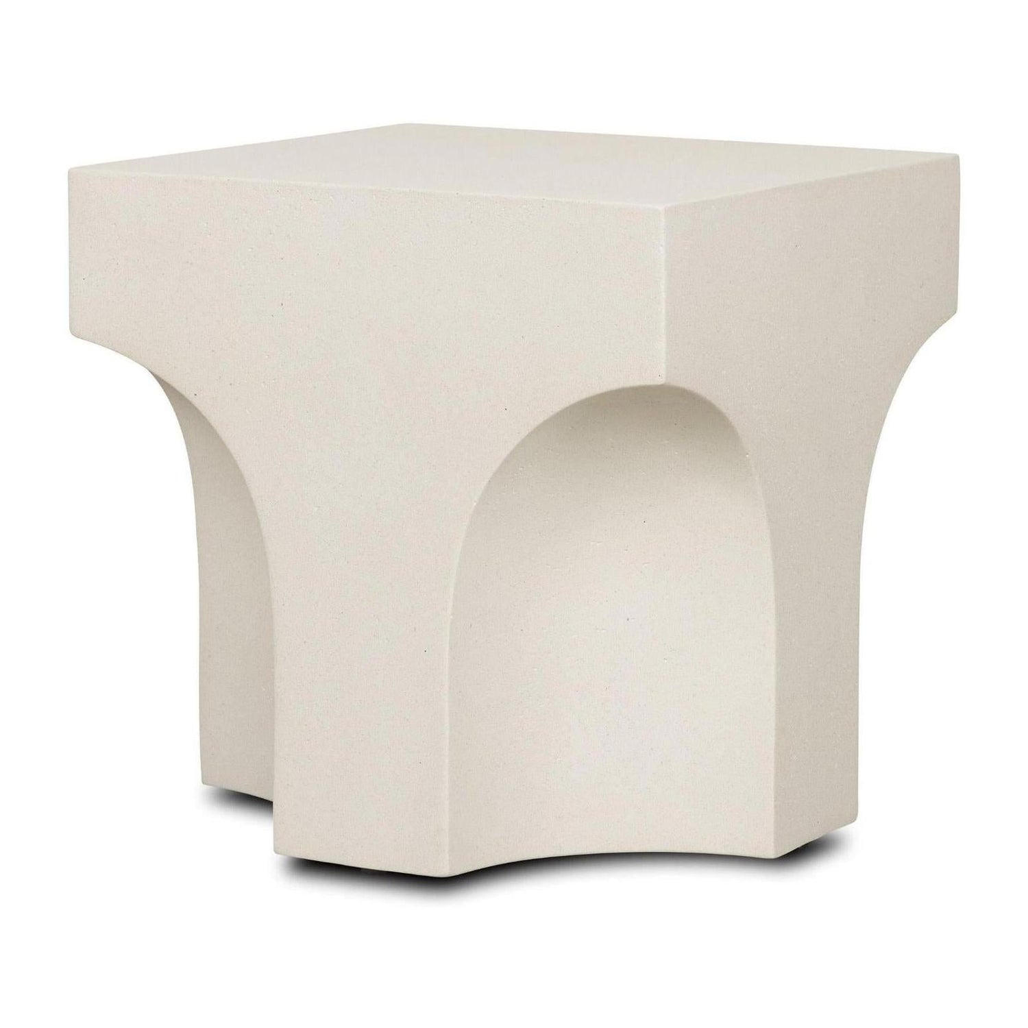 Mercana Bunda Square Sculptural Stone Finish Accent Table