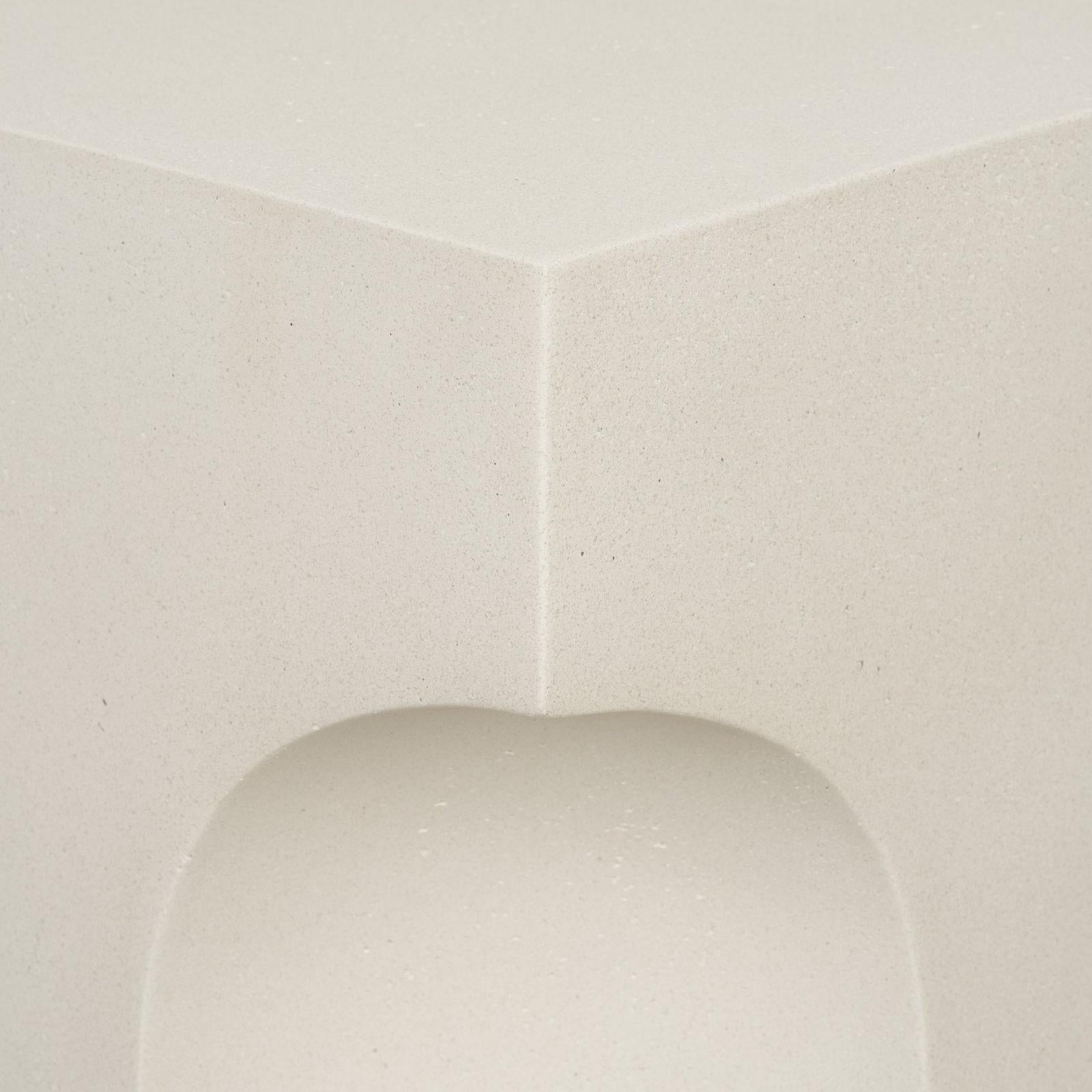 Mercana Bunda Square Sculptural Stone Finish Accent Table