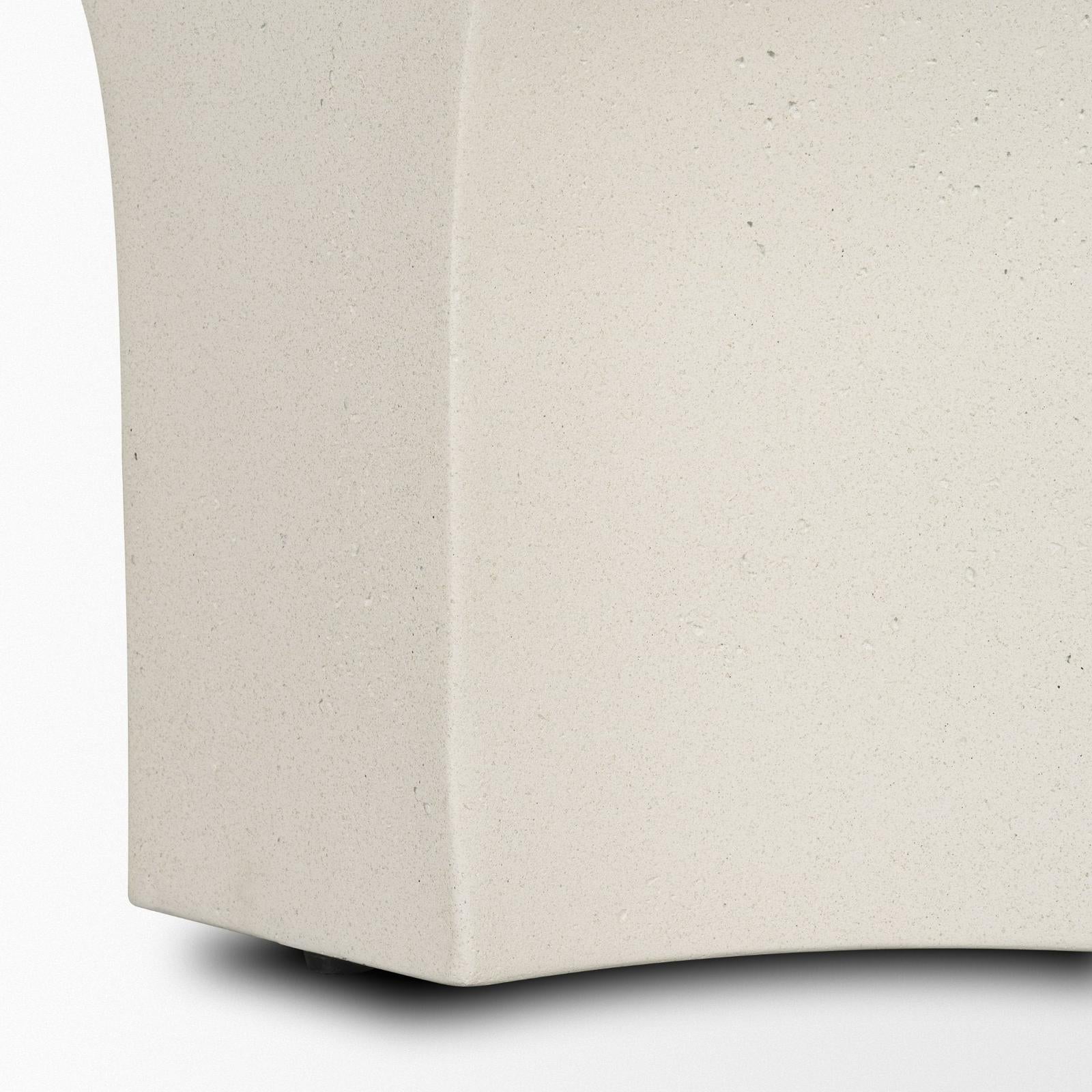 Mercana Bunda Square Sculptural Stone Finish Accent Table