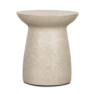 Mercana Mesa Round Stone Finish Pillar Accent Table