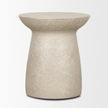 Mercana Mesa Round Stone Finish Pillar Accent Table