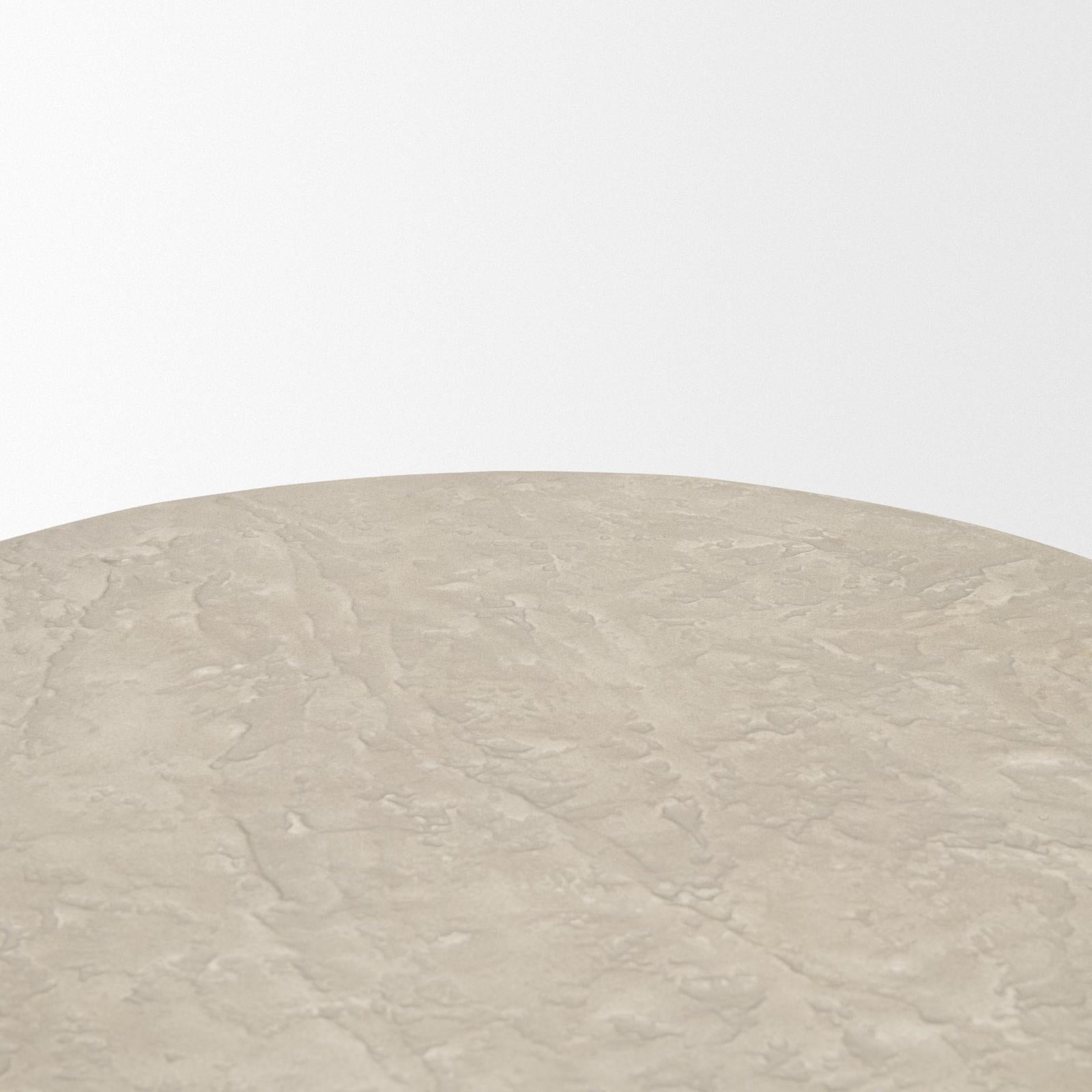 Mercana Mesa Round Stone Finish Pillar Accent Table
