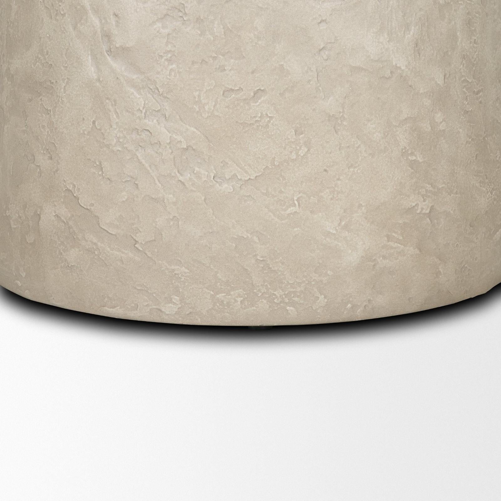 Mercana Mesa Round Stone Finish Pillar Accent Table