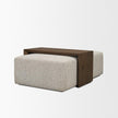 Mercana Trayden Gray Fabric w/ Brown Slider Top Coffee Table