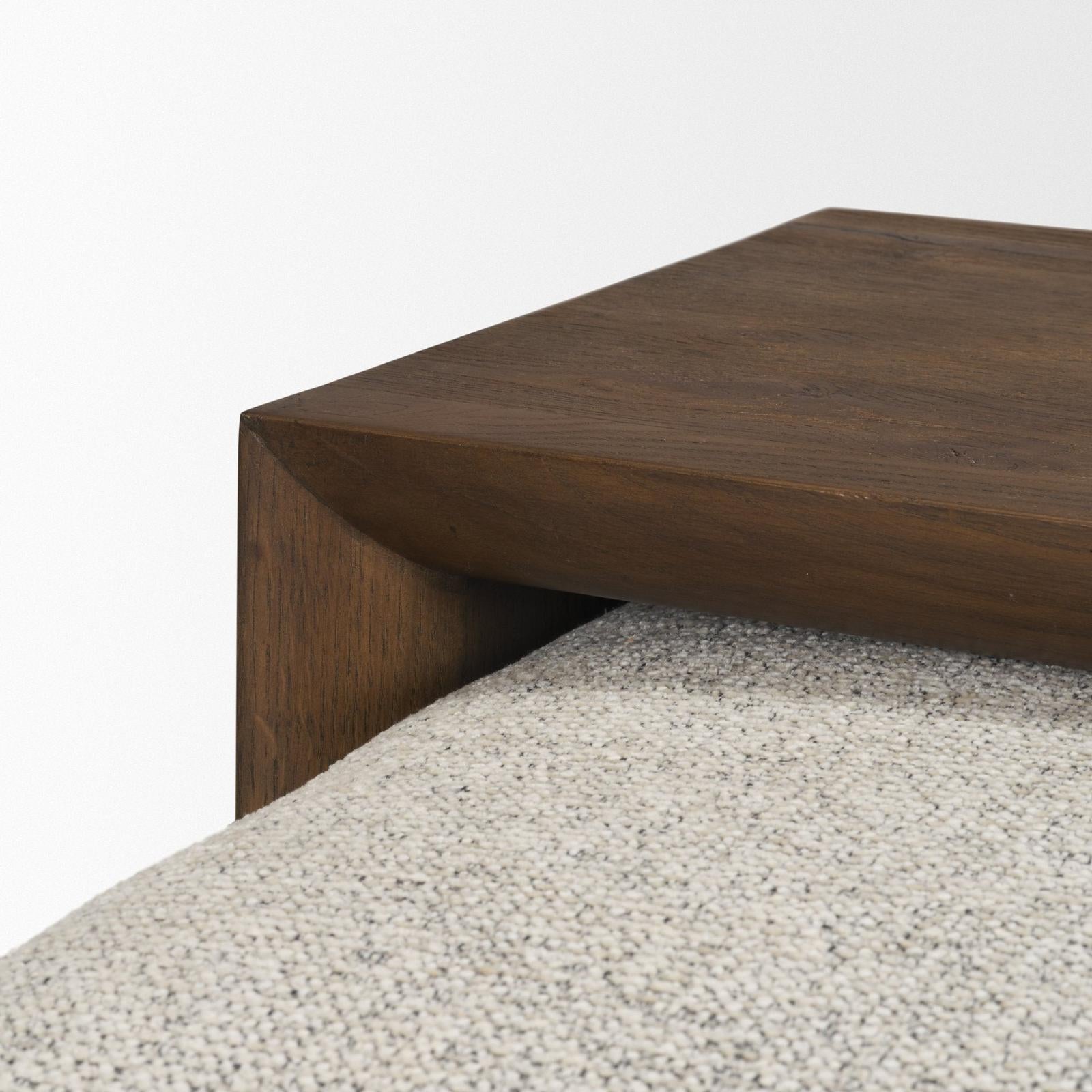 Mercana Trayden Gray Fabric w/ Brown Slider Top Coffee Table