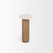 Mercana Marbrello Marble Top  Fluted Wood Half Moon Console Table