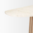 Mercana Marbrello Marble Top  Fluted Wood Half Moon Console Table