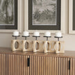 Mercana Cambie Natural Wood W/Black Metal Candle Holders Clearance