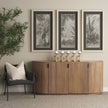 Mercana Cambie Natural Wood W/Black Metal Candle Holders Clearance