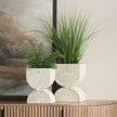 Mercana Medina Off White w/ Gold Antiquing Metal Planters - Set of 2