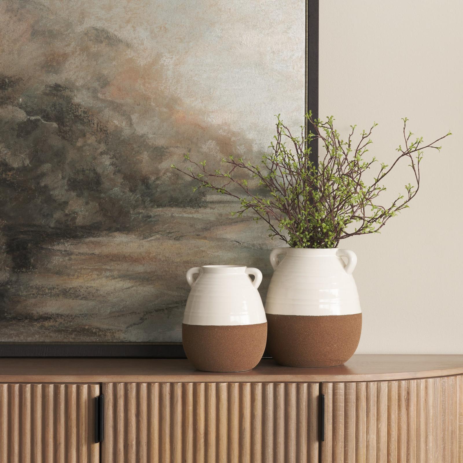 Mercana Tryna Beige w/ Matte Brown Ceramic Vase