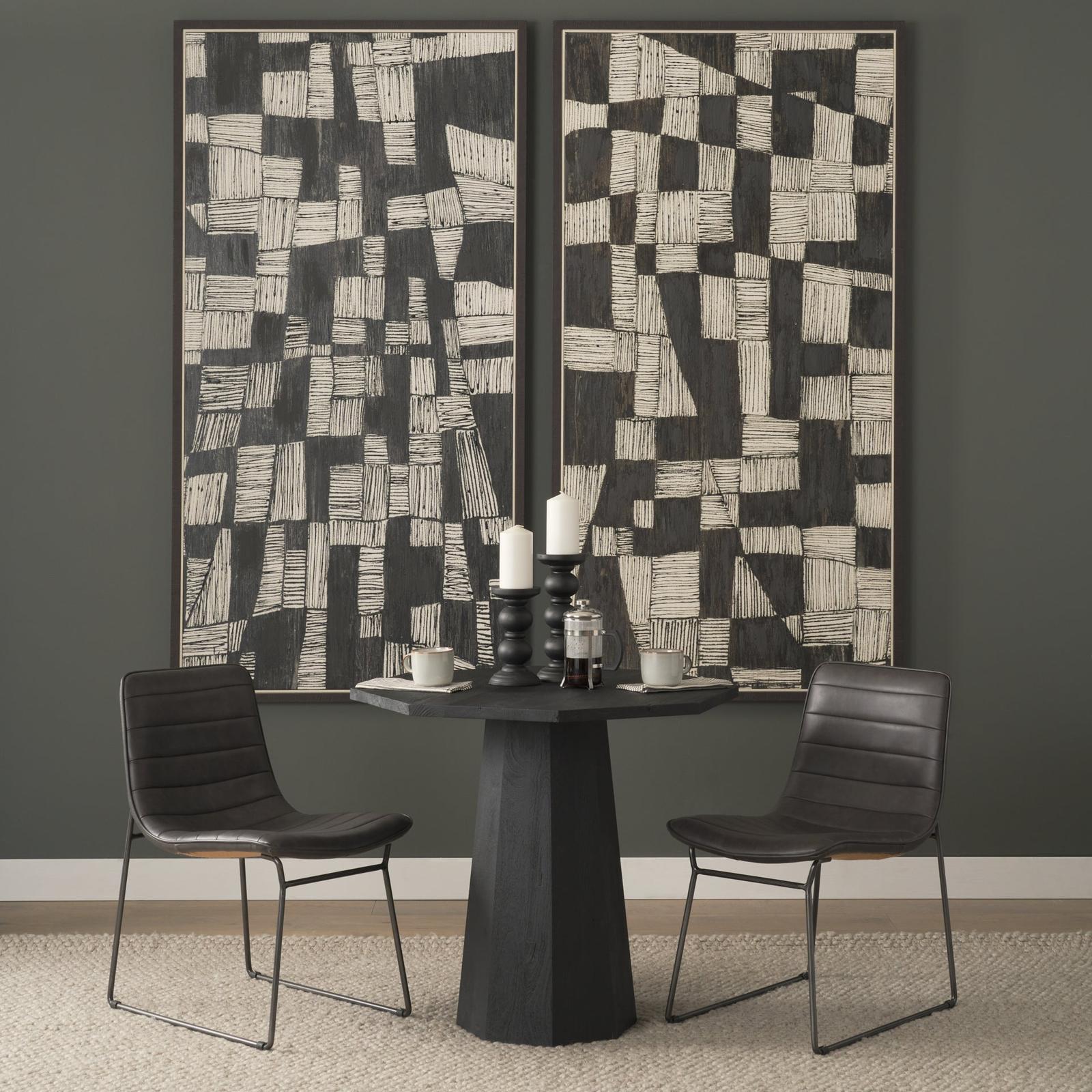Mercana Thornton Dark Brown Faux-Leather Seat Black Iron Frame Dining Chair