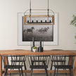 Mercana Josie Natural Wood Chassis Six Light Chandelier Clearance