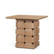 Mercana Trellyn Wood w/ Carved Woven Base Square Accent Table