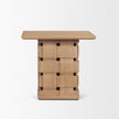 Mercana Trellyn Wood w/ Carved Woven Base Square Accent Table