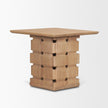 Mercana Trellyn Wood w/ Carved Woven Base Square Accent Table
