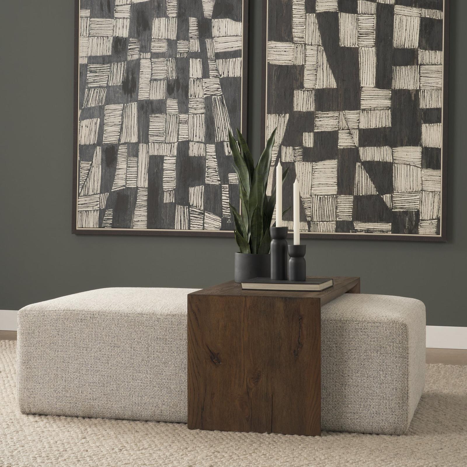 Mercana Trayden Gray Fabric w/ Brown Slider Top Coffee Table